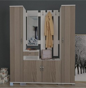 Stewehome Σετ από Συνθετικό ξύλο για χολ ή είσοδο Λευκό 150x33x177 cm