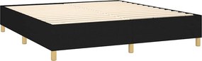 vidaXL Κρεβάτι Boxspring με Στρώμα Μαύρο 180x200 εκ. Υφασμάτινο