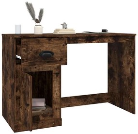 vidaXL Γραφείο με Συρτάρι Καπνιστή Δρυς 115x50x75 εκ. Επεξεργ. Ξύλο