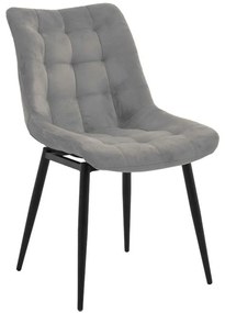 Καρέκλα Vittorio 264-000010 46x62x80cm Anthracite Βελούδο, Μέταλλο