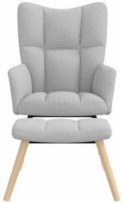 vidaXL Κουνιστή καρέκλα με υποπόδιο Cloud Grey Fabric