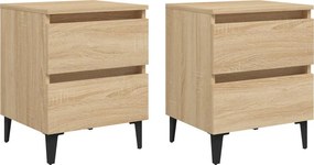 vidaXL Κομοδίνα 2 τεμ. Sonoma Δρυς 40 x 35 x 50 εκ. από Επεξ. Ξύλο