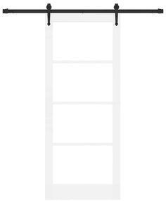 vidaXL Ολισθητή Πόρτα Λευκό 86 x 211 cm Ξύλο και μέταλλο