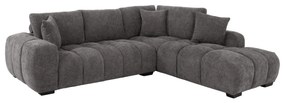 CORNER SOFA (RIGHT) COVEN  DARK GREY FABRIC 298x102-208x85Hcm.