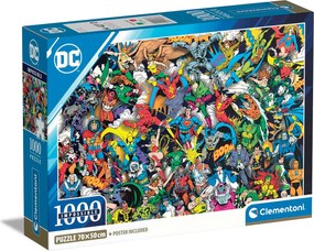 Clementoni Παζλ Impossible DC Comics Justice League 1000 τμχ - Compact Box