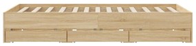 vidaXL Πλαίσιο Κρεβατιού με συρτάρια Sonoma Δρυς 140x190εκ. Επεξ. Ξύλο