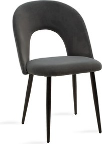 Καρέκλα Jonah pakoworld μεταλλική μαύρη βελουτέ ανθρακί
