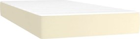 vidaXL Κρεβάτι Boxspring με Στρώμα Κρεμ 100x200εκ. από Συνθετικό Δέρμα