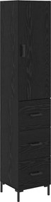 vidaXL Highboard Μαύρη Οξυά 34,5 x 34 x 180 εκ. Επεξεργασμένο ξύλο