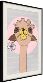 Αφίσα - Cute Llama - 20x30 - Μαύρο - Με πασπαρτού