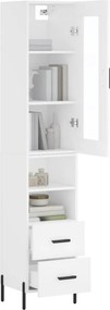 vidaXL Ντουλάπι Λευκό 34,5 x 34 x 180 εκ. από Επεξεργασμένο Ξύλο