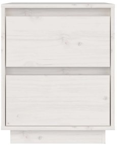 vidaXL Κομοδίνα 2 τεμ. Λευκά 40 x 35 x 50 εκ. από Μασίφ Ξύλο Πεύκου