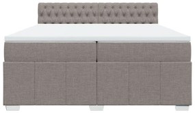 Κρεβάτι Boxspring με Στρώμα Taupe 200x200 εκ. Υφασμάτινο - Μπεζ-Γκρι