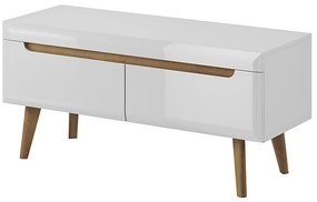 Lh-homefurniture Έπιπλο Τηλεόρασης Nordi Λευκό+Higloss λευκό+Riviera 107x50x40cm 020104-NRS