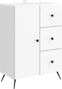 vidaXL Πλαϊνό γραφείο Γυαλιστερό Λευκό 66 x 34,5 x 90 εκ