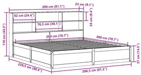 ΣΚΕΛΕΤΟΣ ΚΡΕΒ. ΧΩΡΙΣ ΣΤΡΩΜΑ ΛΕΥΚΟ 200X200 ΕΚ ΜΑΣΙΦ ΠΕΥΚΟ 3323444