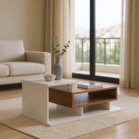 Τραπεζάκι σαλονιού Nuvele σε λευκή-sonoma απόχρωση 90x50x35εκ 90x50x35 εκ.