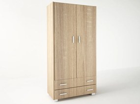 Intrahome Ντουλάπα δίφυλλη σε χρώμα δρυς 105x50x180 Intrahomesa-00652517