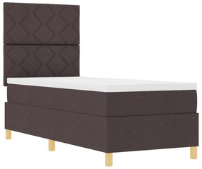 vidaXL Κρεβάτι με Στρώμα Σκούρο Καφέ 80x200 εκ Ύφασμα