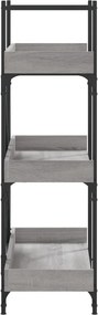 vidaXL Βιβλιοθήκη 3 Επιπέδων Γκρι Sonoma 100x33x108,5εκ. Επεξεργ. Ξύλο