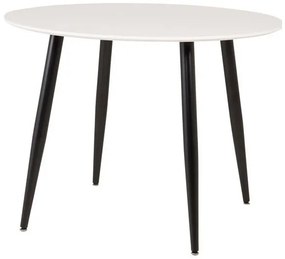 Τραπέζι Dallas 126, Άσπρο, Μαύρο, 75cm, 20 kg, Ινοσανίδες μέσης πυκνότητας, Μέταλλο | Epipla1.gr