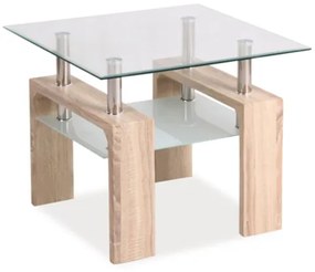 LISA D ΔΙΑΦΑΝΟ ΤΡΑΠΕΖΙ / SONOMA OAK 60x60x55 DIOMMI LISADTDS DIOMMI-80-2112
