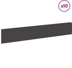 vidaXL Περίγραμμα γκαζόν 10 τμχ. 100 x 18 εκ Steel Μαύρο