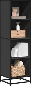 vidaXL Βιβλιοθήκη με 5 Ράφια Μαύρη 40x35x139 εκ. Επεξεργασμένο Ξύλο