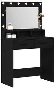 vidaXL Κομοδίνο με ράφι Μαύρη δρυς 79 x 41 x 135 εκ Επεξεργασμένο ξύλο