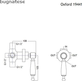 Bugnatese Oxford 19441 Chrome - Εκτροπεας εντοιχισμου 3 εξοδων
