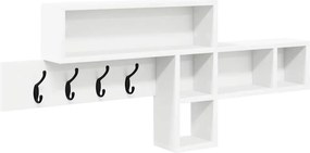 vidaXL Τοίχου Κρεμάστρα Επιτοίχιο Λευκό 100 x 12 x 43,5 εκ