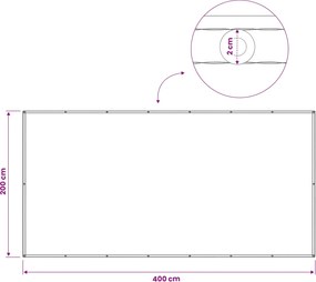 vidaXL Αδιάφανο σκίαστρο μπαλκονιού 200 x 400 cm