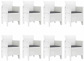 vidaXL Σέτ φαγητού για κήπο 9 pcs Ανοιχτό γκρι Rattan Polt