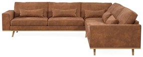 Γωνιακός Καναπές Seattle K124, Καφέ, 290x290x85cm, 130 kg, Πόδια: Ξύλο | Epipla1.gr