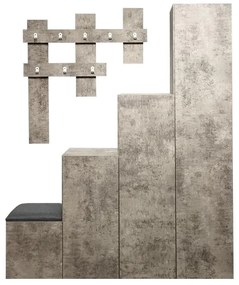 Έπιπλο εισόδου Nenich σε Γκρι oak απόχρωση 150x37x180εκ 150x37x180 εκ.