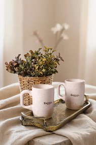 Stewehome Σετ 2 τεμαχίων κεραμικές κούπες 11 cm 310 ml μοντέρνου στυλ Κρεμ