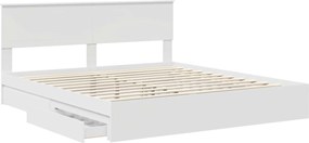vidaXL Κρεβάτι Αποθήκης Λευκό 180 x 200 cm Επεξεργασμένο ξύλο