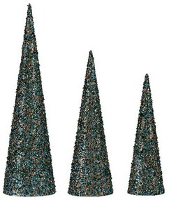 Χριστουγεννιάτικο Στολίδι Krist+ Μπλε Χρυσό πούλιες Χριστουγεννιάτικο στεφάνι 16,5 x 60 x 16,5 cm Κώνοι