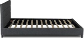 Κρεβάτι Sissy Megapap υφασμάτινο χρώμα ανθρακί 160x200εκ.