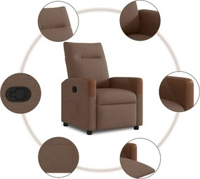 vidaXL Πολυθρόνα Ανακλινόμενη Καφέ Υφασμάτινη