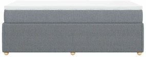 vidaXL Κρεβάτι Boxspring με Στρώμα Ανοιχτό Γκρι 100x200 εκ. Υφασμάτινο