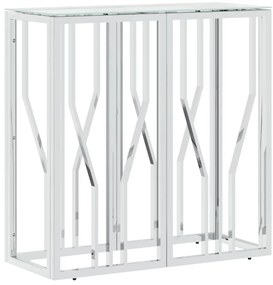 vidaXL Τραπέζι Κονσόλα 70x30x70 εκ. από Ανοξείδωτο Ατσάλι και Γυαλί