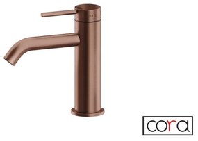 Cora Cosmo Μπαταρία νιπτήρος θερμομικτική &amp; βαλβίδα clic-clac Rose Gold Brushed PVD