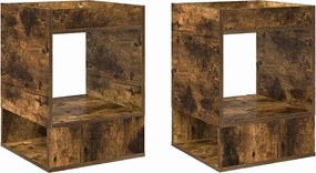 vidaXL End Table 2 pcs Καπνιστό Δρύς 40 x 40 x 56 εκ.