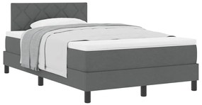 vidaXL Κρεβάτι box spring με στρώμα Σκούρο γκρι 120 x 200 cm ύφασμα