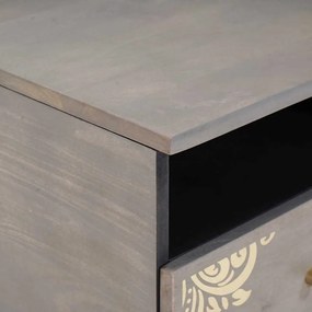 vidaXL Τραπεζάκι σαλονιού Γκρι 80 x 54 x 40 εκ Μασίφ ξύλο μάνγκο
