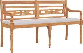 vidaXL Παγκάκι Batavia 150 εκ. από Μασίφ Ξύλο Teak με Μαξιλάρι