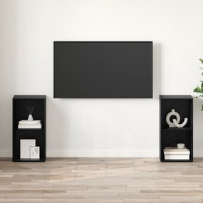 vidaXL Σετ επίπλου τηλεόρασης 2 pcs Μαύρη Δρυς 72 x 35 x 36.5 cm