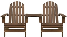 vidaXL Καρέκλες Κήπου Adirondack με Τραπέζι Καφέ από Μασίφ Ξύλο Ελάτης
