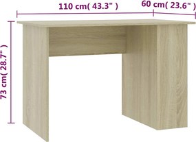 vidaXL Γραφείο Χρώμα Sonoma Δρυς 110 x 60 x 73 εκ. από Μοριοσανίδα
